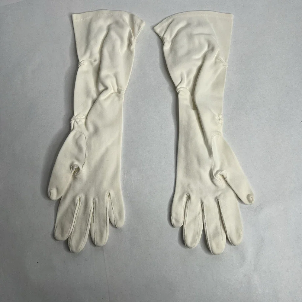 Vintage Mid Century Aris Ladies Elbow Length Opera Formal Gloves Off White Cream